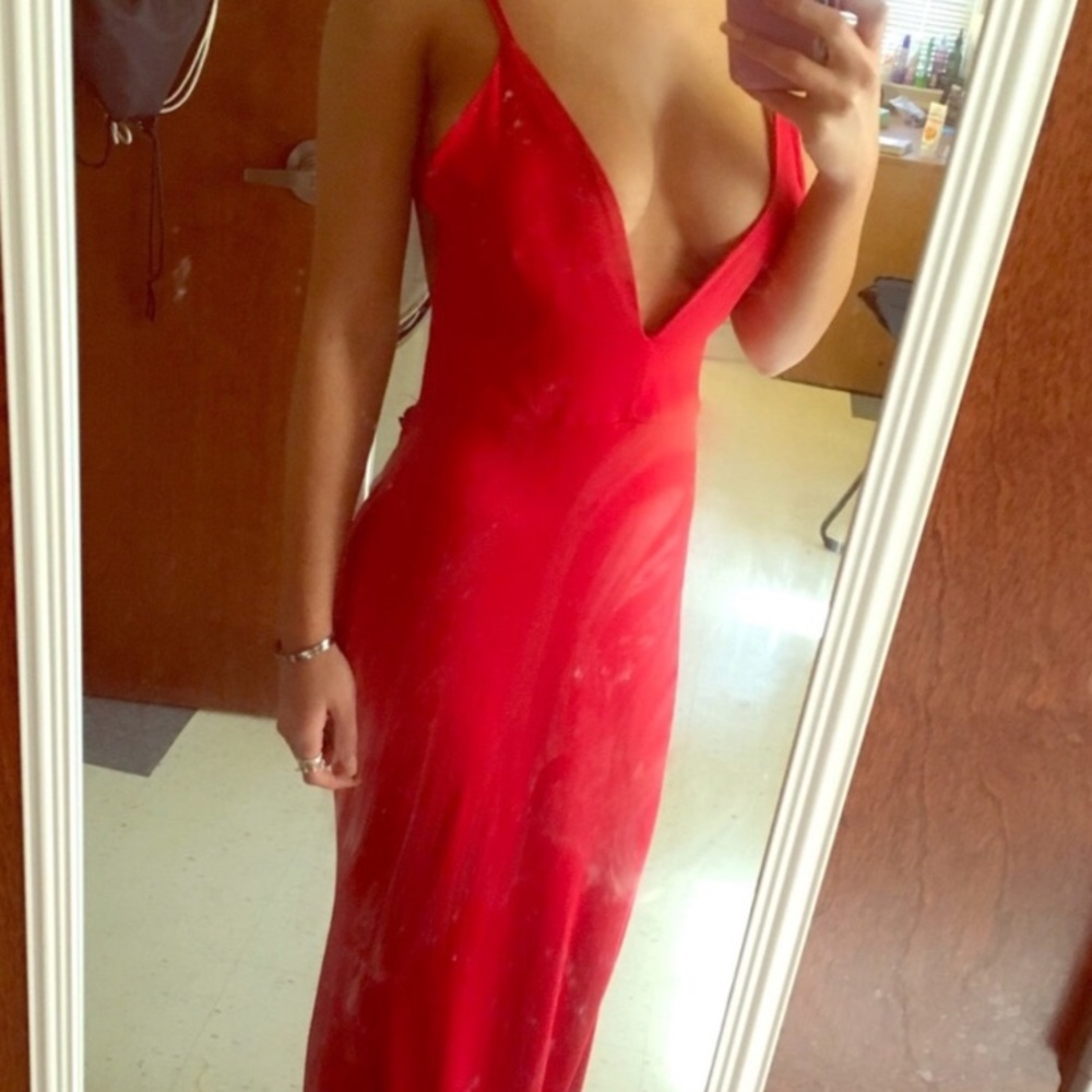 NWT backless formal dress deep v